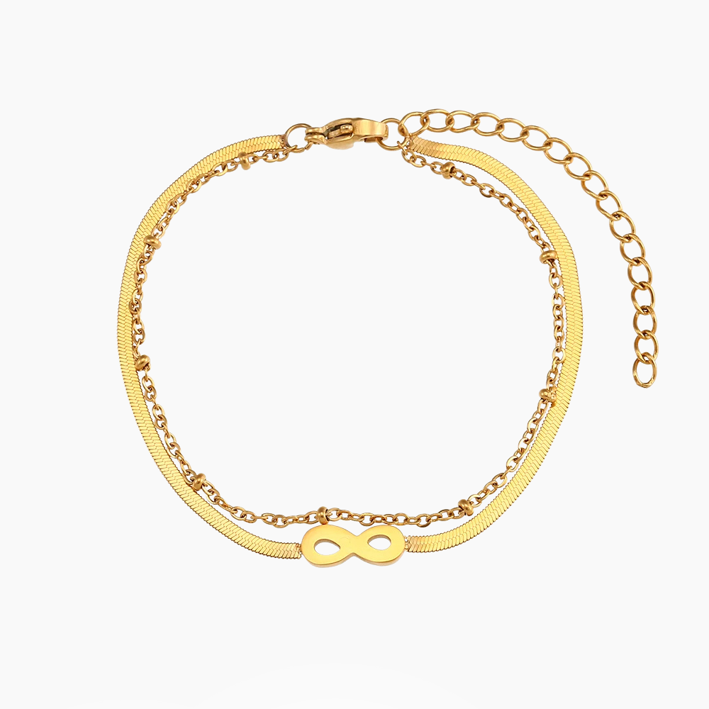 Infinity - Double Layer Gold Bracelet