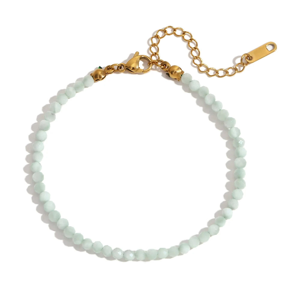 Soothing Abundance - Dainty Faceted Larimar Bracelet