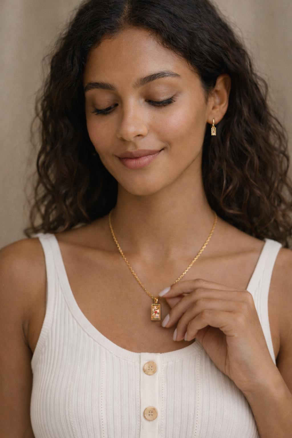 The Lovers - Tarot Card Gold | Silver Hoop Earrings