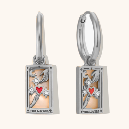 The Lovers - Tarot Card Gold | Silver Hoop Earrings