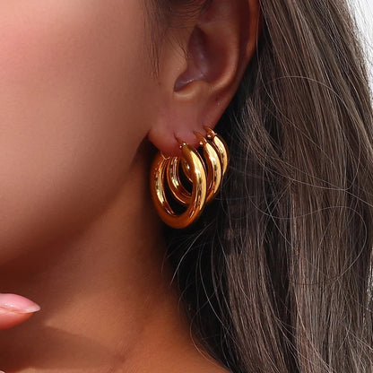 Round Gold Hoop Earrings