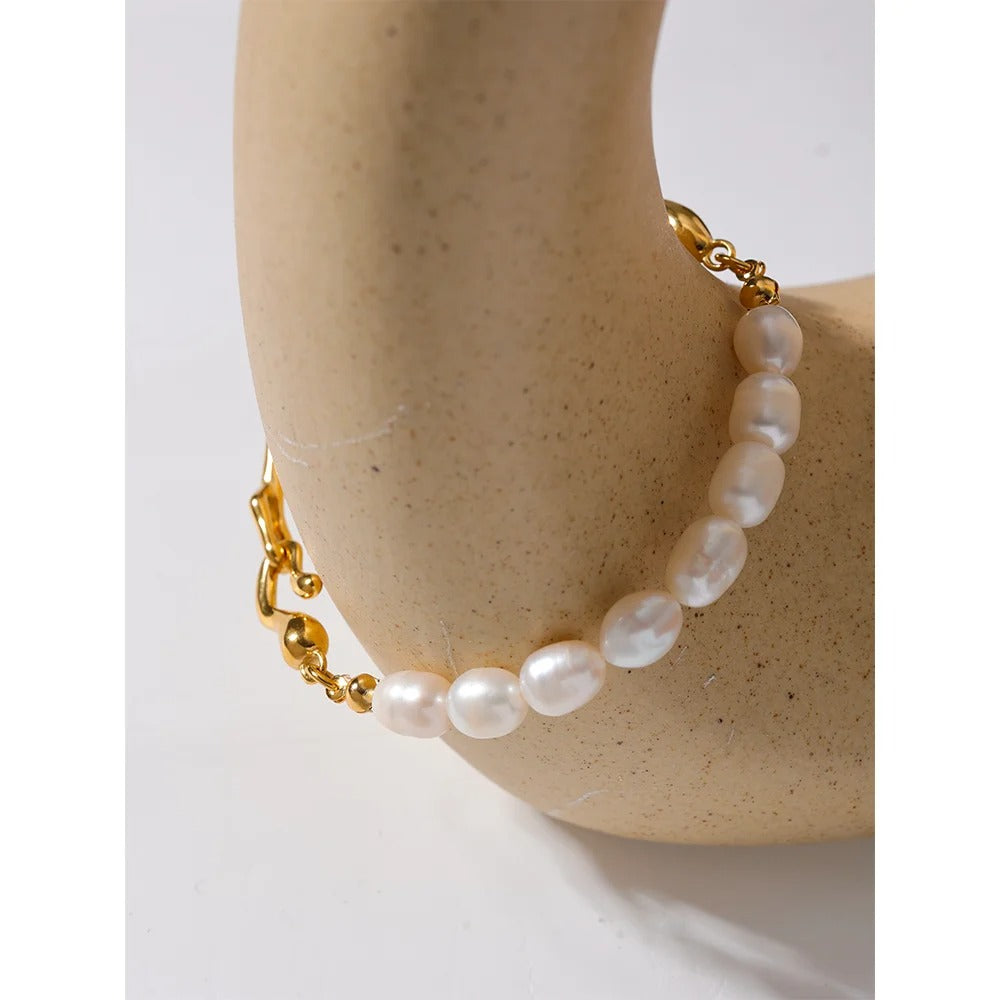 Radiant Eternity - 18k Bracelet with Pearls