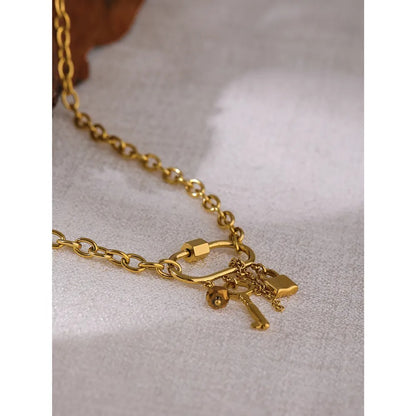 Contentment - Gold Lock and Key Necklace