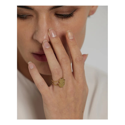 Focus and Confidence -18k Hamsa Open Ring