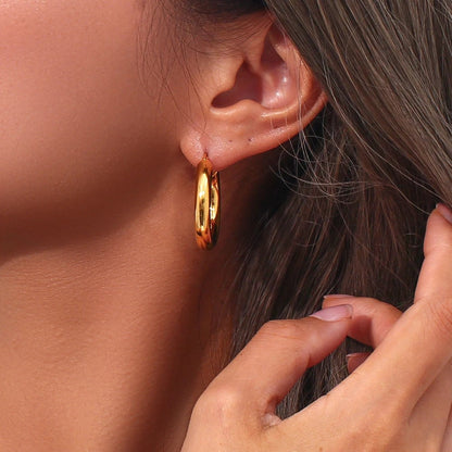 Round Gold Hoop Earrings