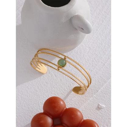 Soulful Journey - Aventurine Cuff Bangle Bracelet