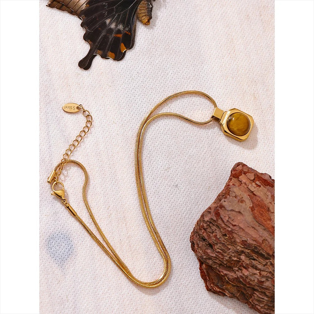 Wild Force - Tiger's Eye Gold Necklace