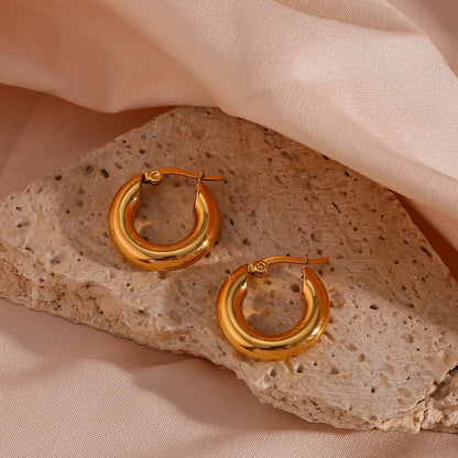 Round Gold Hoop Earrings