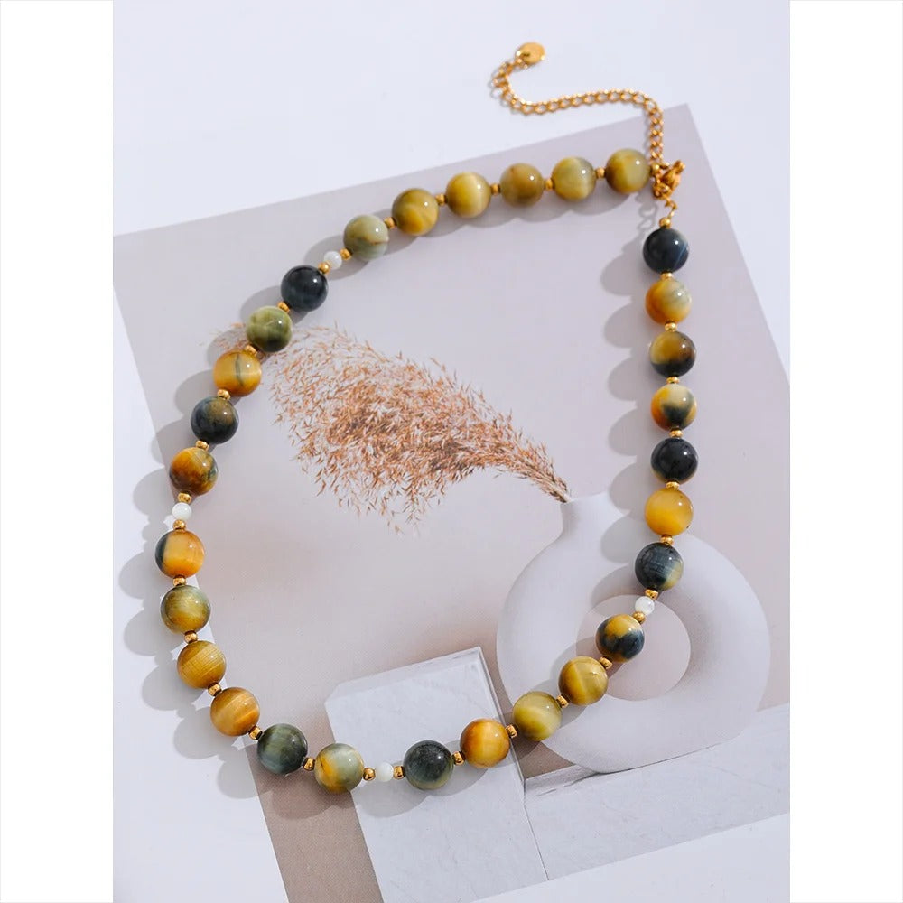 Courageous Decisions - Tiger's Eye Beaded Necklace