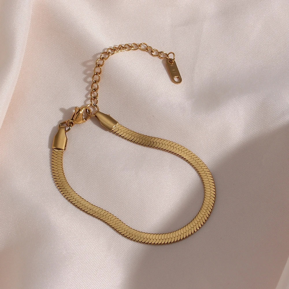 Gold / Silver Flat Snake Bracelet