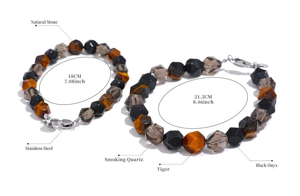 Powerful Thrive - Faceted Bracelet with Tiger's eye For Men and Women