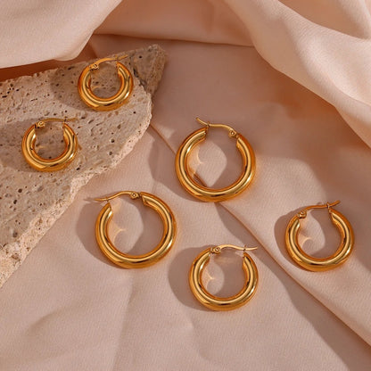 Round Gold Hoop Earrings