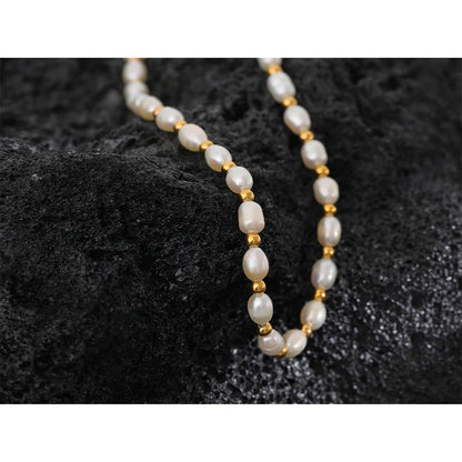 Universal Truth - Gold Pearl Choker Necklace