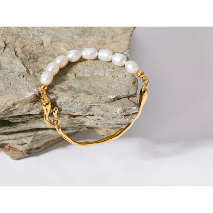 Radiant Eternity - 18k Bracelet with Pearls