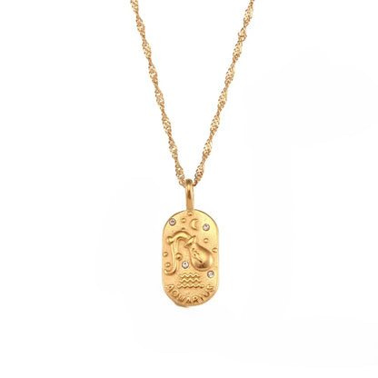 The Half Moon Zodiac Gold Necklace