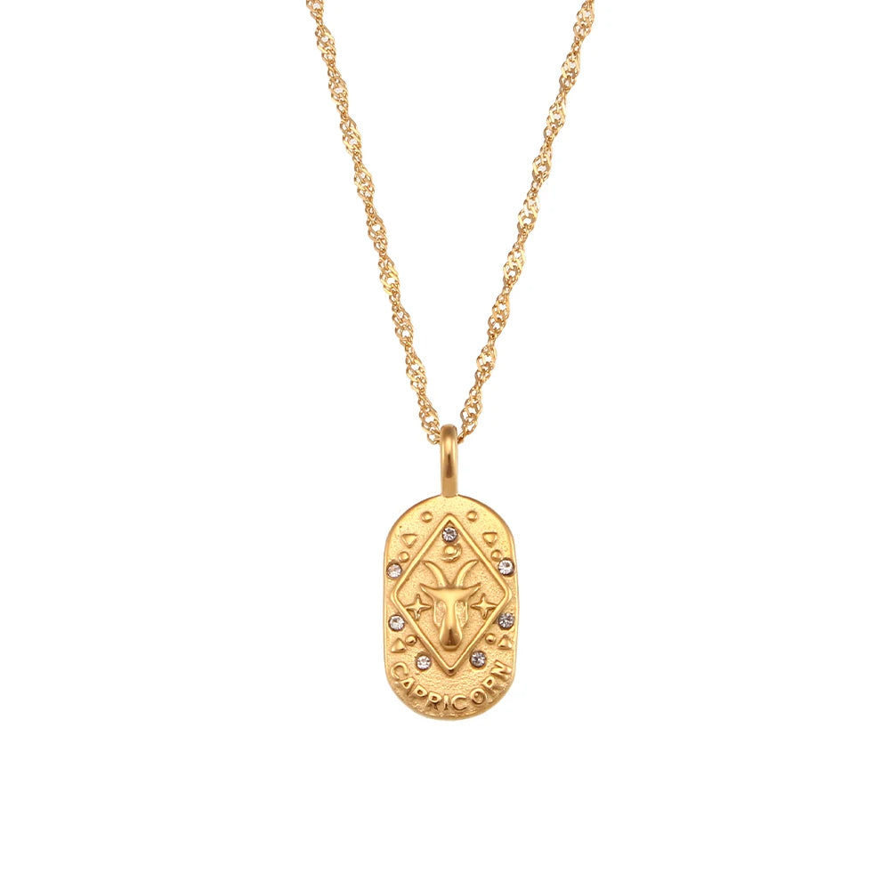 The Half Moon Zodiac Gold Necklace