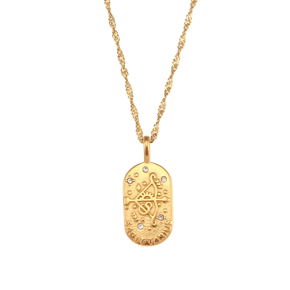 The Half Moon Zodiac Gold Necklace