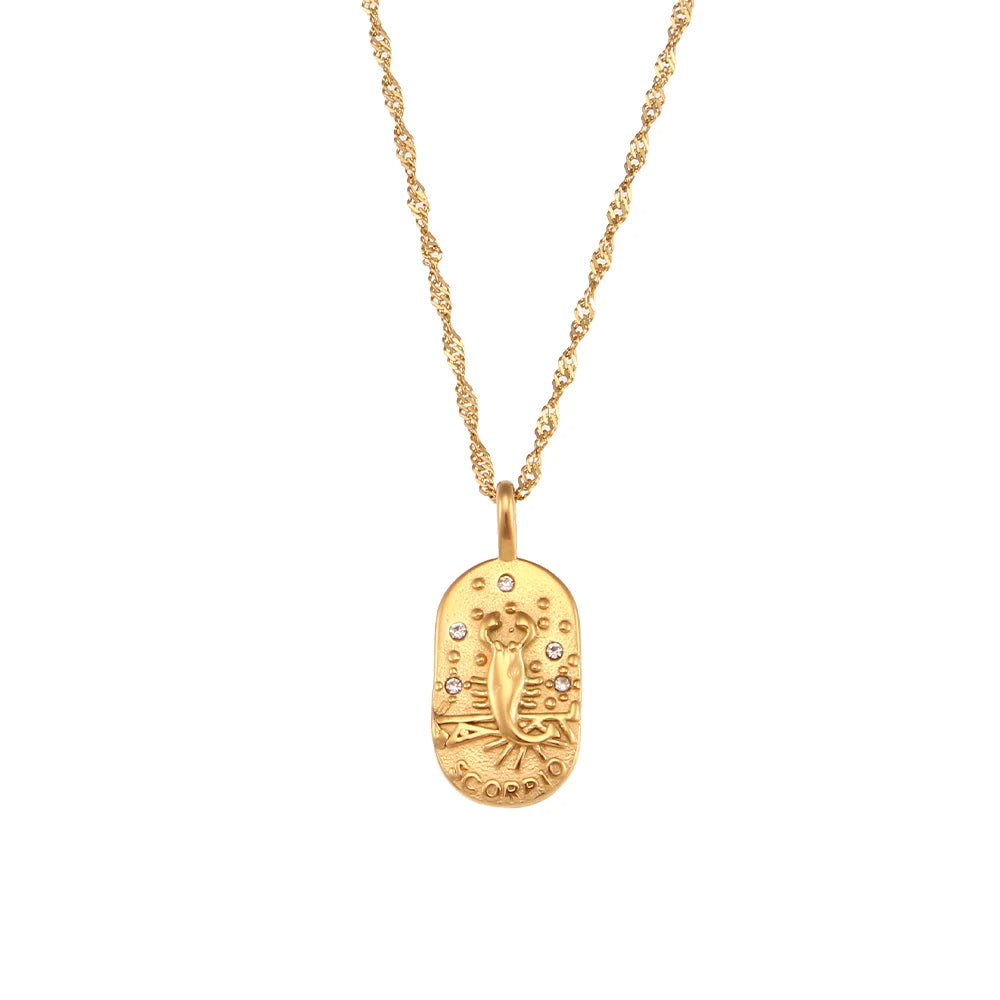 The Half Moon Zodiac Gold Necklace