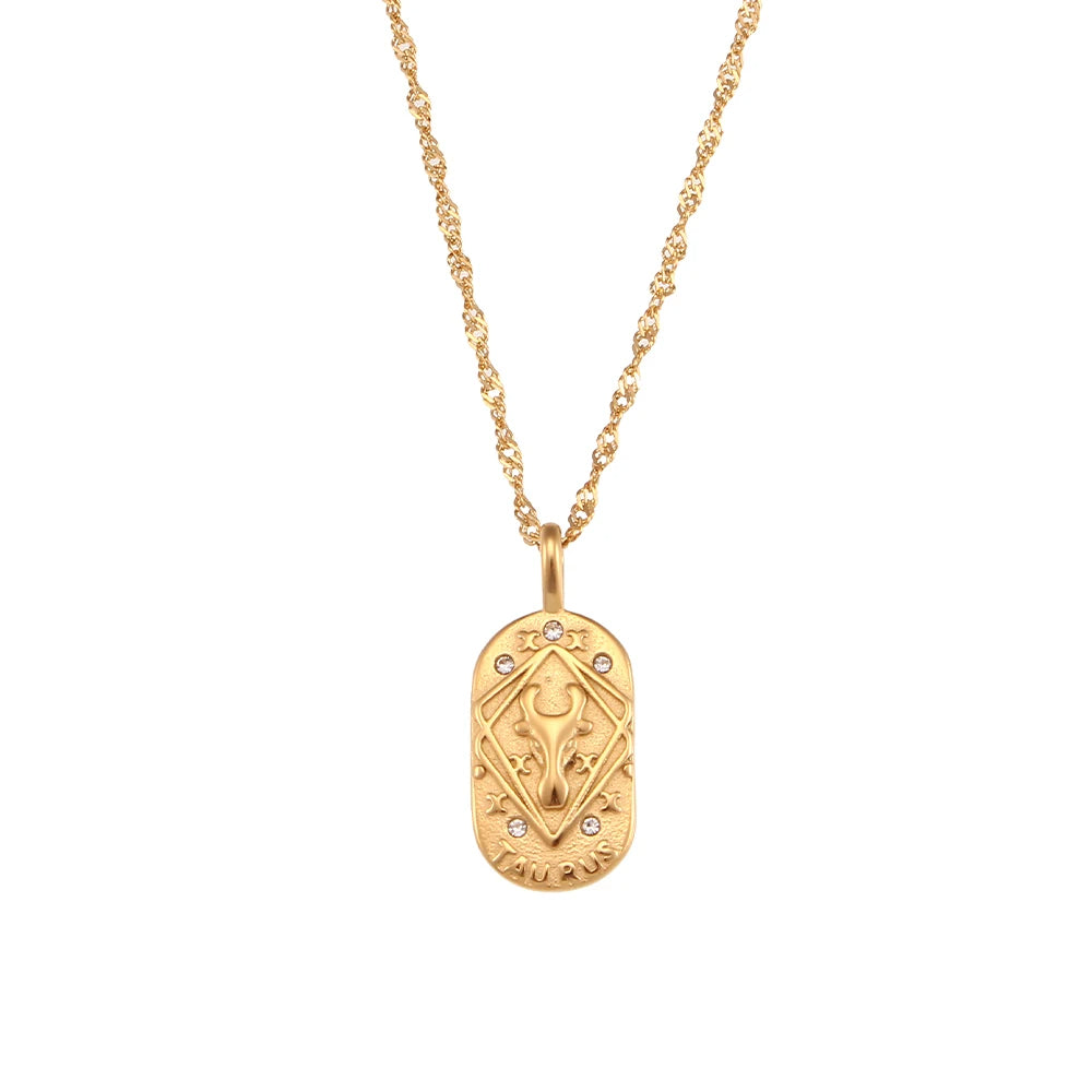 The Half Moon Zodiac Gold Necklace