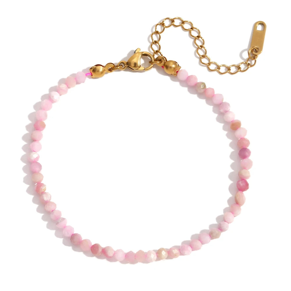 Positive Attitude - Dainty Faceted Rhodochrosite Bracelet