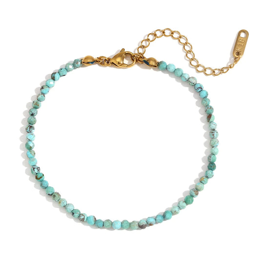 Channel Positivity - Dainty Faced Turquoise Bracelet