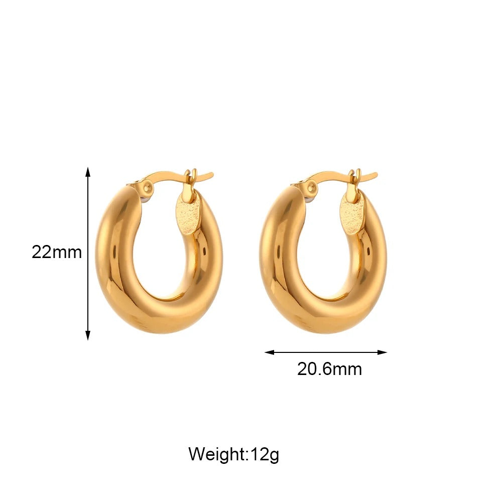 Round Gold Hoop Earrings