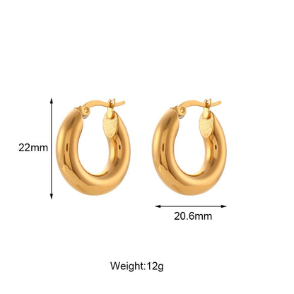 Round Gold Hoop Earrings