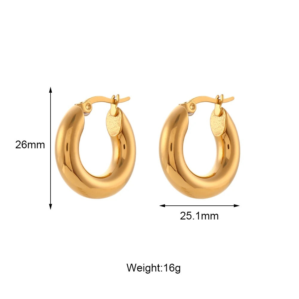 Round Gold Hoop Earrings