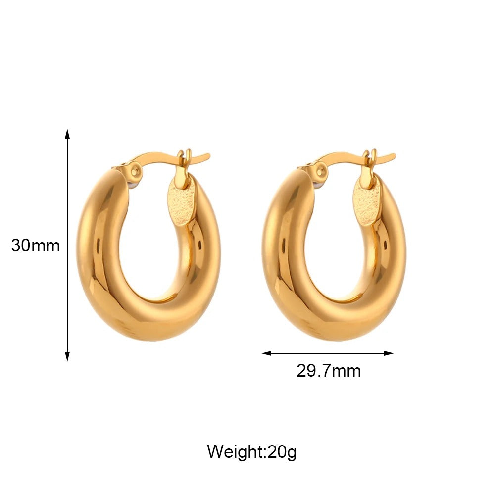 Round Gold Hoop Earrings