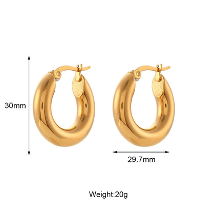 Round Gold Hoop Earrings