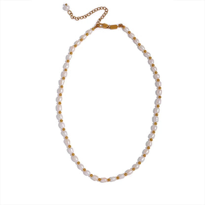 Universal Truth - Gold Pearl Choker Necklace