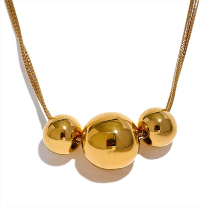 Radiant Trio - 18k Gold / Silver Necklace with 3 steel balls