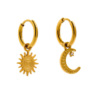 The Sun and Moon Hoop Earrings