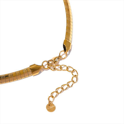 Gold Flat Snake Choker Necklace