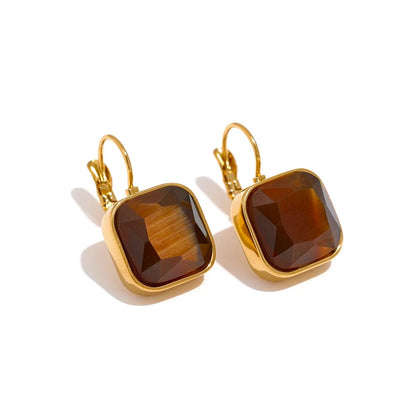 Abundance - 18k Earrings with Tiger's Eye