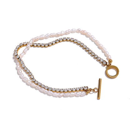 Chain of Happiness - Multi-Layered Tennis Bracelet with Pearls