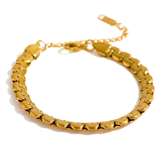 Golden Grace: Thick Chain Bracelet