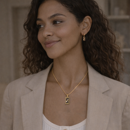 The World - Tarot Card Gold | Silver Hoop Earrings