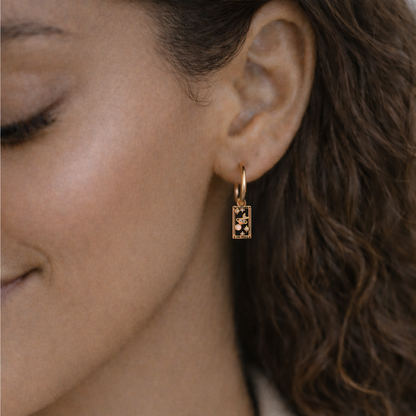 The World - Tarot Card Gold | Silver Hoop Earrings