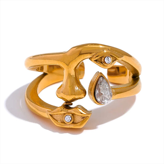 Tears of Strength - Gold Ring of Resilience and Beauty