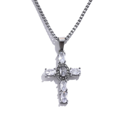 Embrace - Delicate Colourful Cross Necklace Gold/Silver