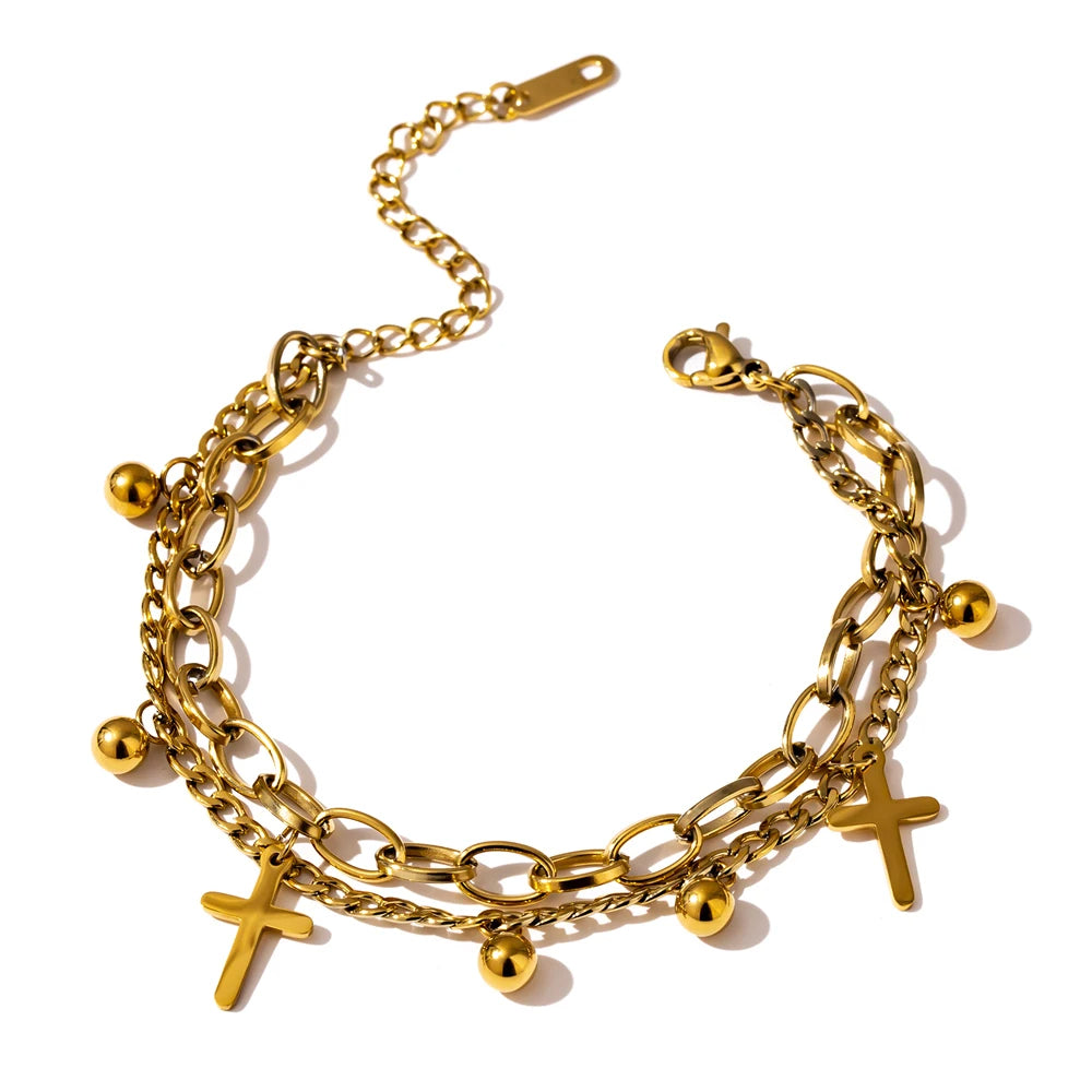 Faith & Grace Charm Gold Bracelet