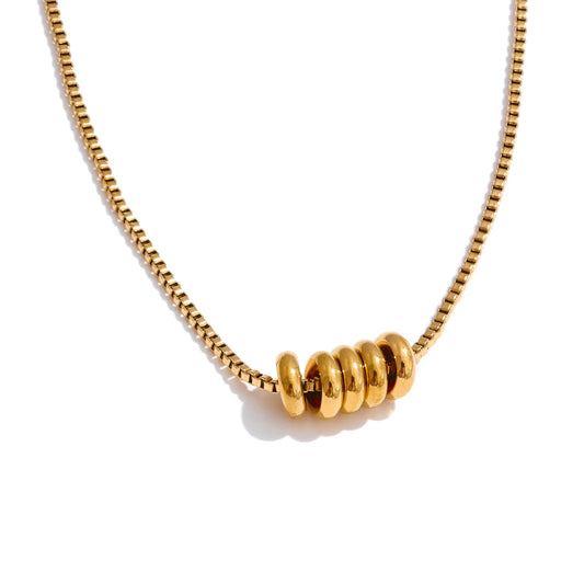 Rondelle - Gold | Silver Box Chain  Necklace