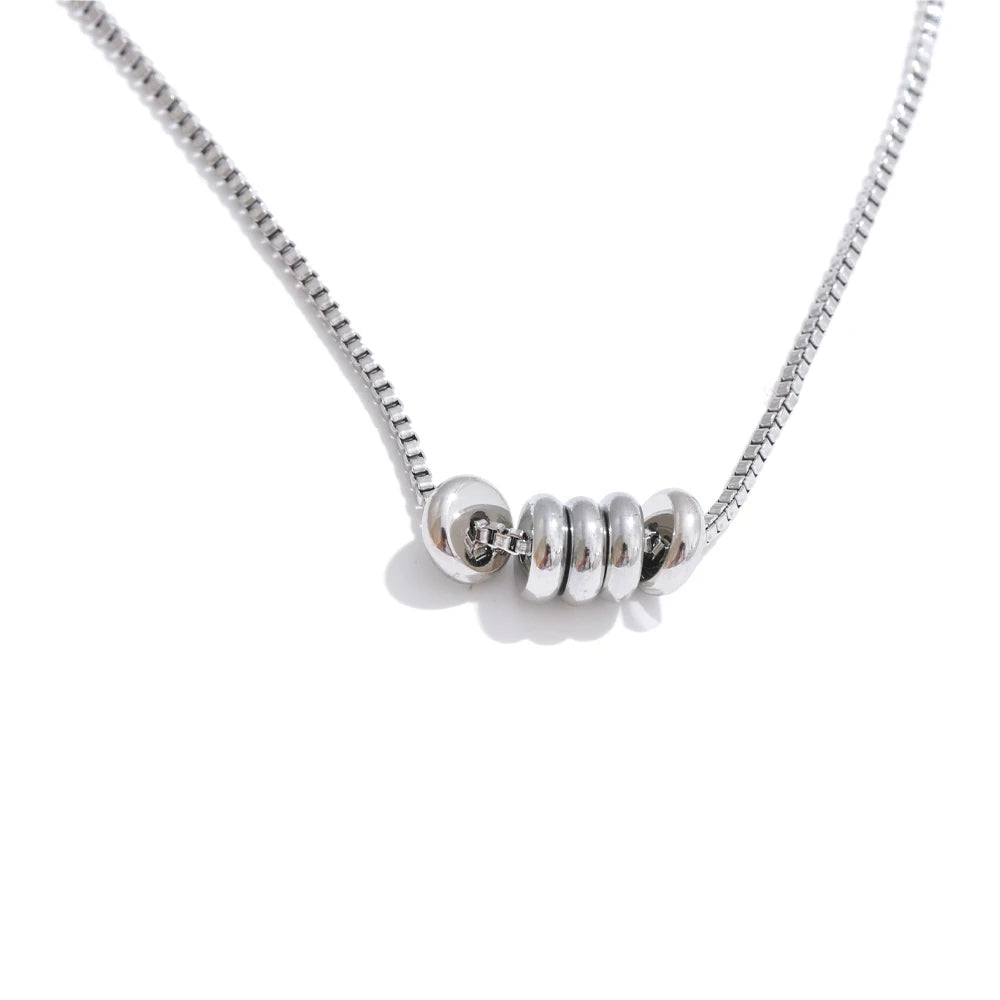 Rondelle - Gold | Silver Box Chain  Necklace