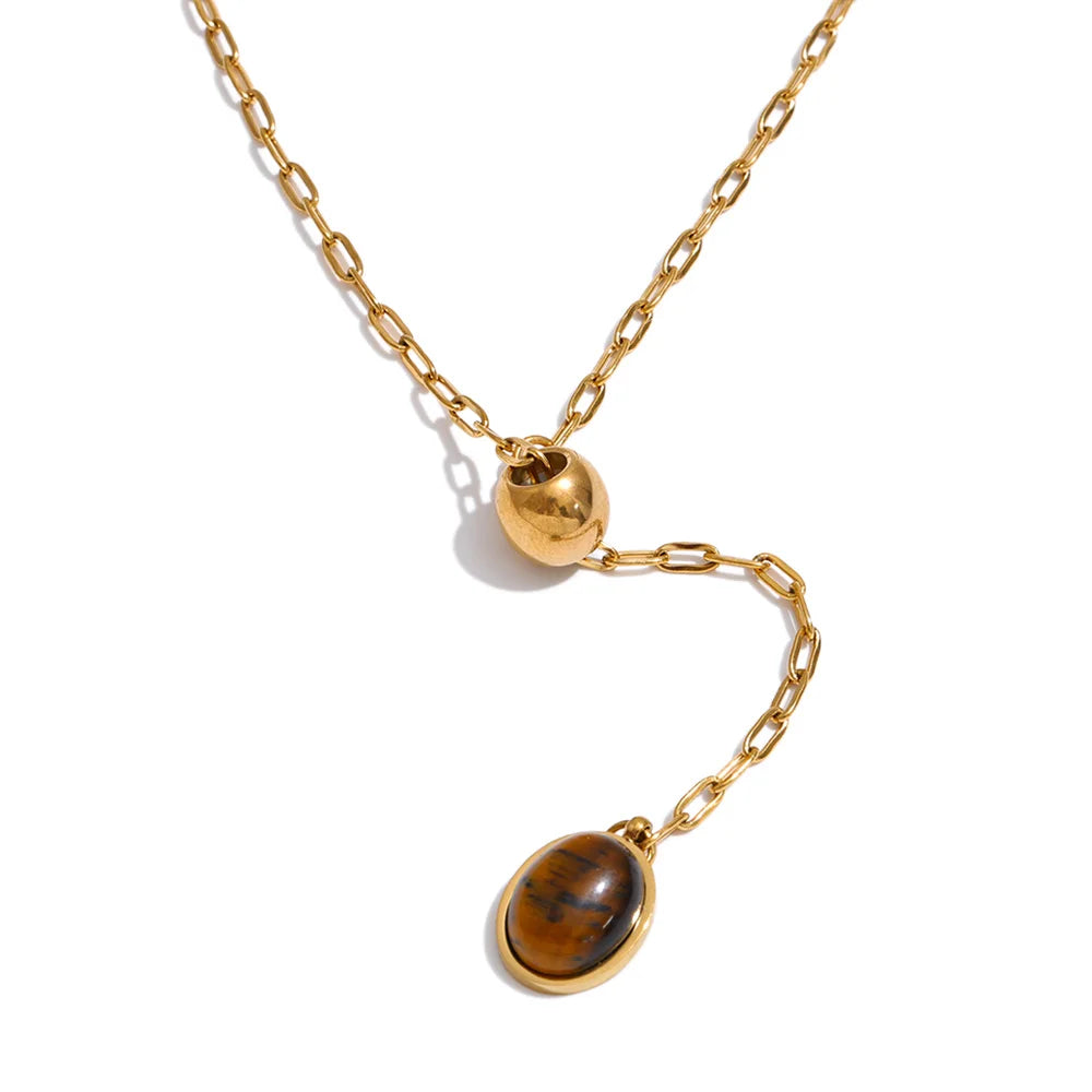 Courageous Soul -  Tiger’s Eye Lariat Necklace