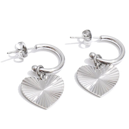 Sunburst Heart Hoop Earrings