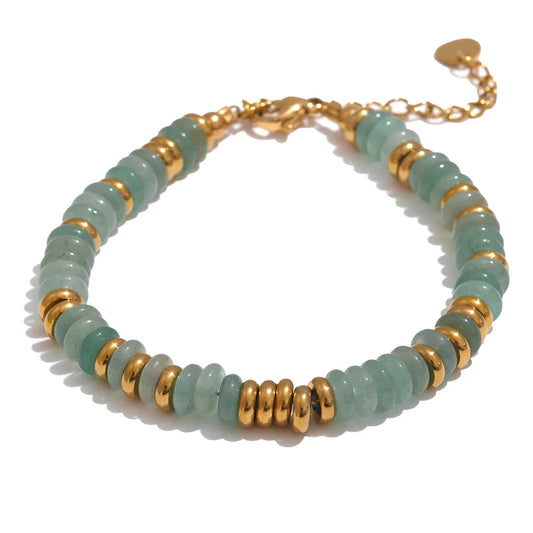 Manifesting Fortune: Aventurine Gold  Women Bracelet