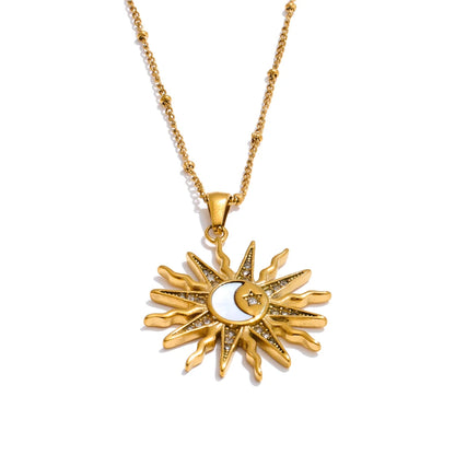 Cosmic Optimism - Sun Gold Necklace with Crystals