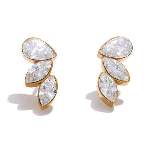 Nova Glow - Stud Wings Earrings with Crystals