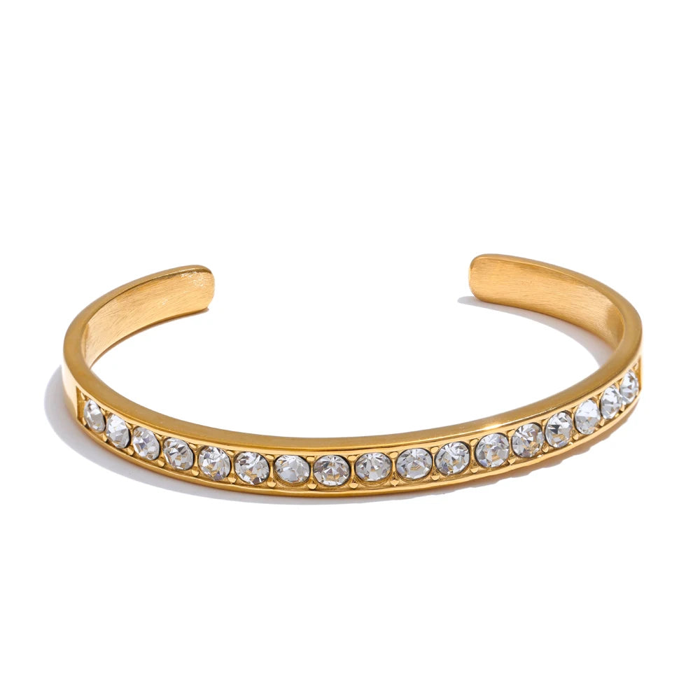 Nova Glow - Gold Crystal Cuff Bracelet